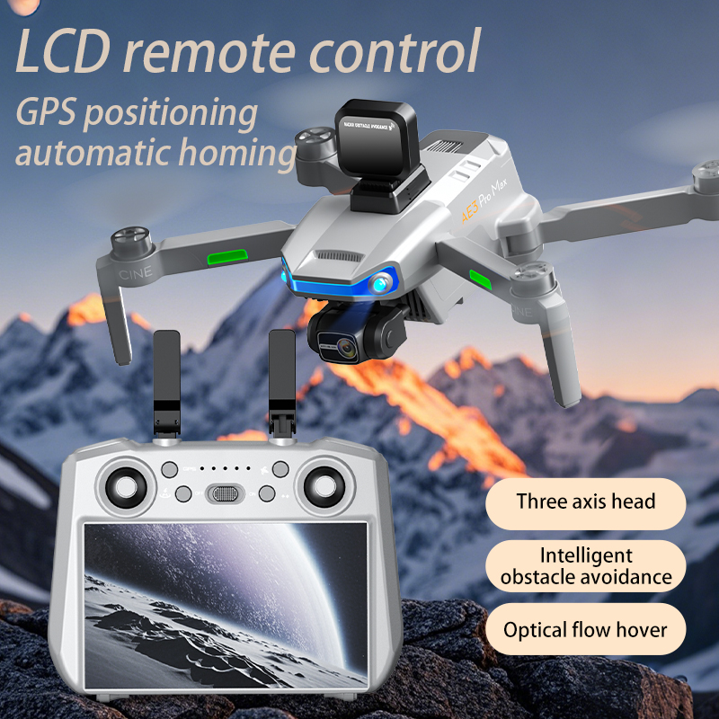 Dron Rc Quadcopter - プロフェッショナルドローン,quadcopter rcおもちゃ,ae3 pro max,rc sc,lcd,gps,8kデュアルカメラ,wifi 5g,fpv,3軸ジンバル,新品