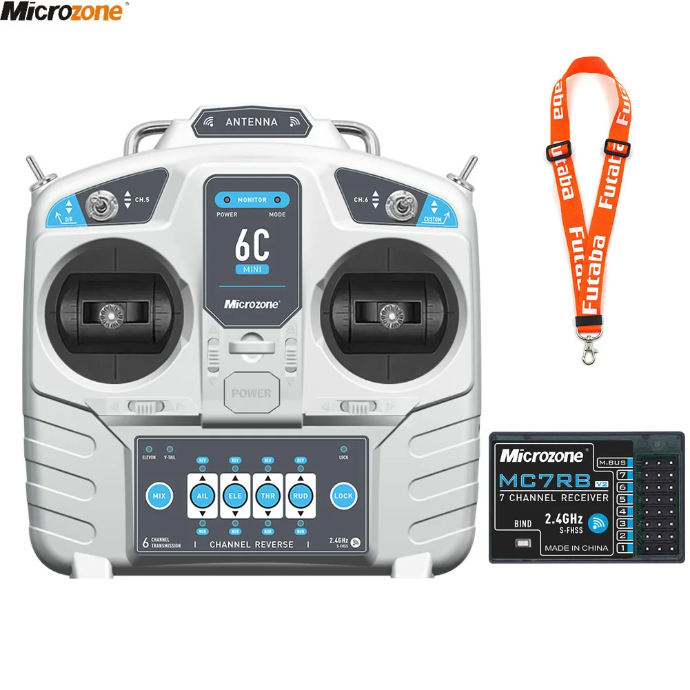 Drone Rcs - 受信機付きマイクロゾーンコントローラー送信機,rc飛行機とドローン用の無線システム,マルチローターヘリコプターとボート,mc6c mini v2,2.4g,6ch