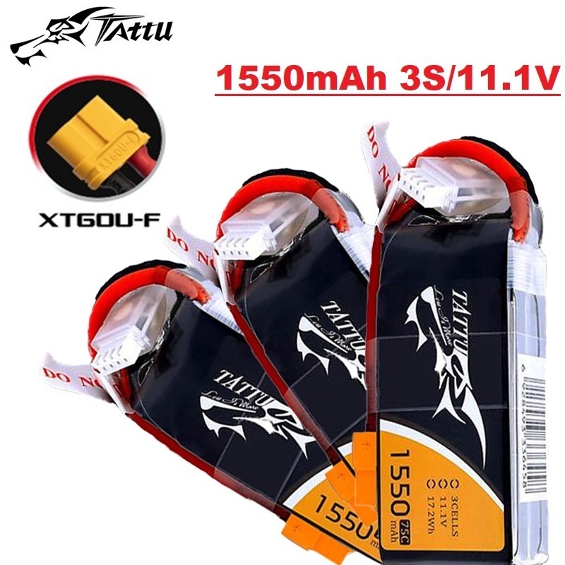 Drone Zll Rc - Tattu-ドローン用バッテリー,rcopterリモートコントロールドローン用,fpvレーシング,xt60プラグ,11.1v,ドローン用バッテリー,1550mah,75c,3s
