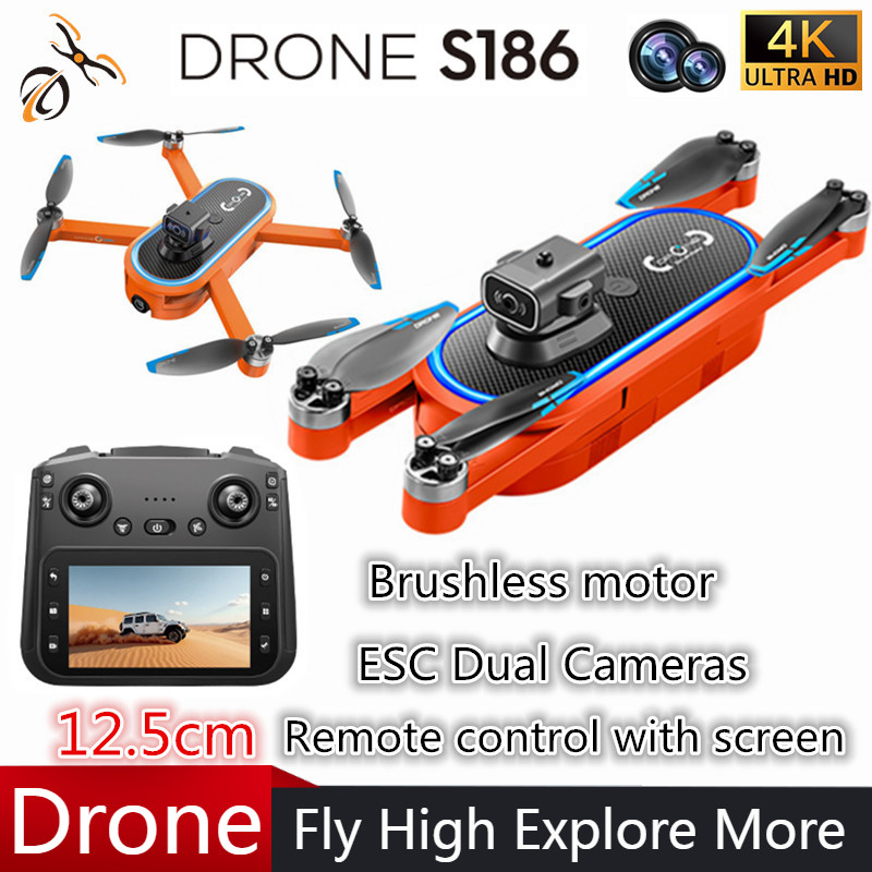 2025 S186 ドローン プロ仕様 4K HD デュアル - Drone Rc With Screen のレビューと価格
