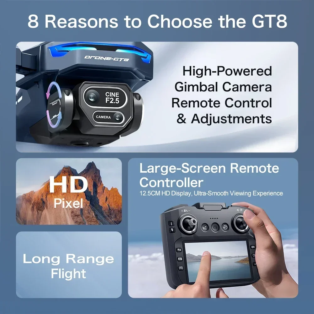 ドローン 4K HD GT8 カメラ障害物回避航空写真ブラシ - Drone Top Rc のレビューと価格