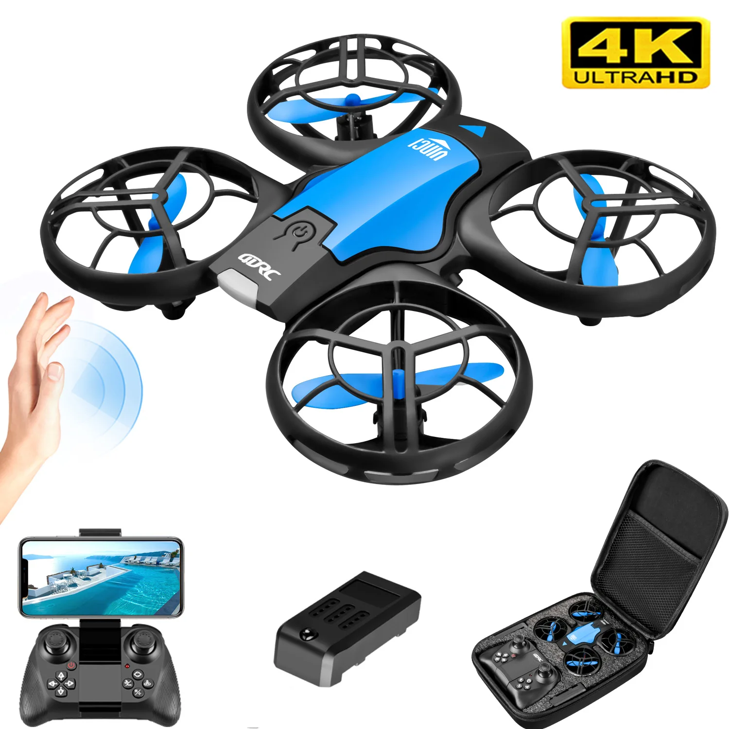 V8新型ミニドローン 4KプロフェッショナルHD 1080P - Drone Rc Helicopter With Camera のレビューと価格