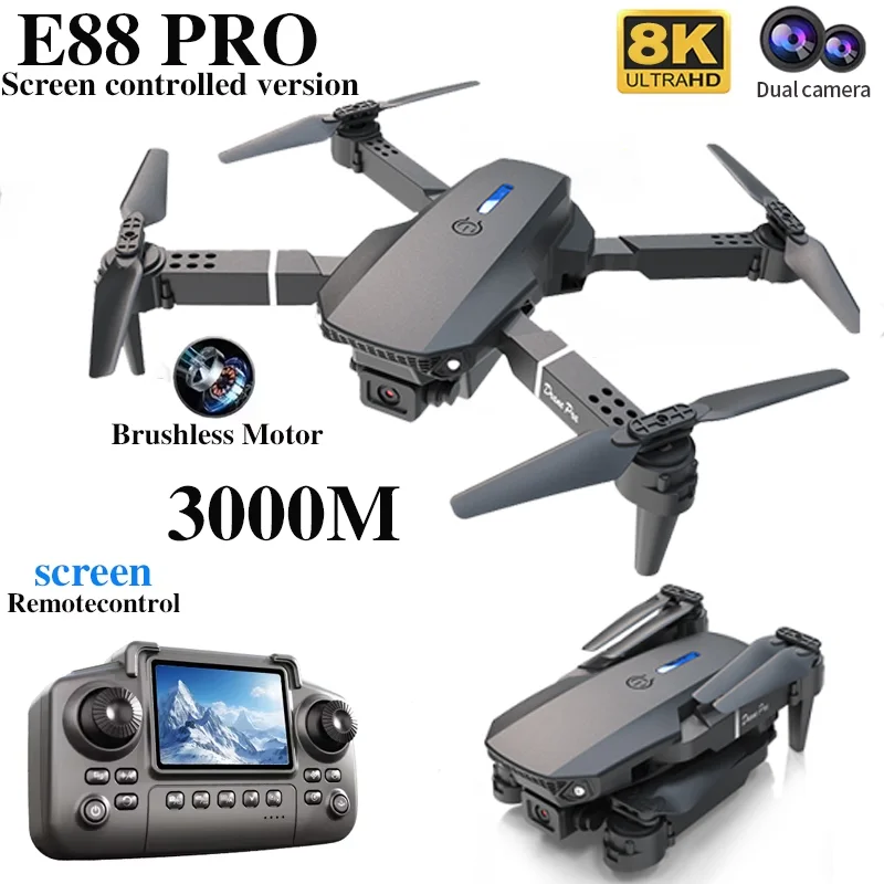 プロフェッショナルE88 PROドローン、スクリーン付き8K - Drone Rc With Screen のレビューと価格
