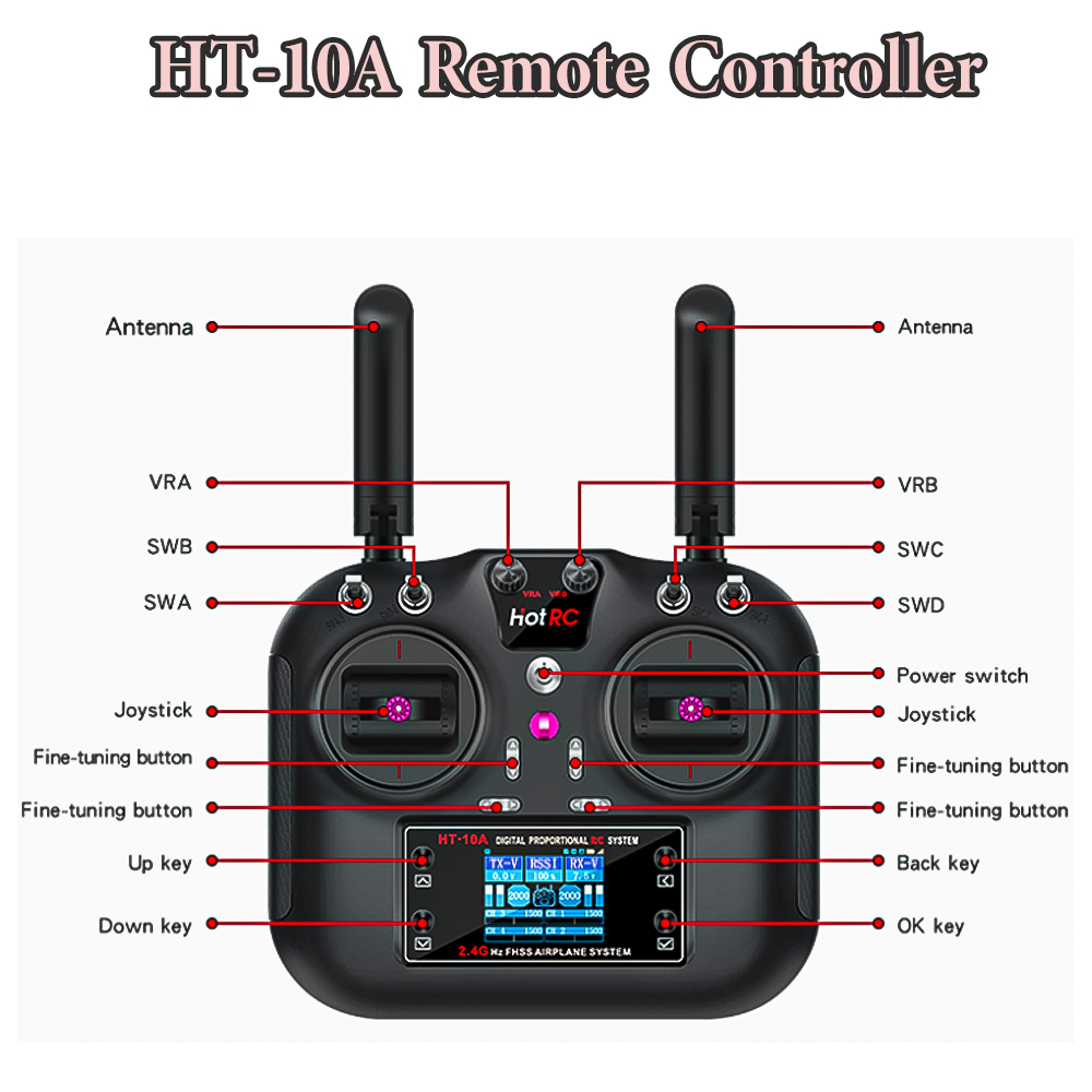 Hotrc HT-10A 2.4G 10CH送信機 F10A - Drone And Car のレビューと価格
