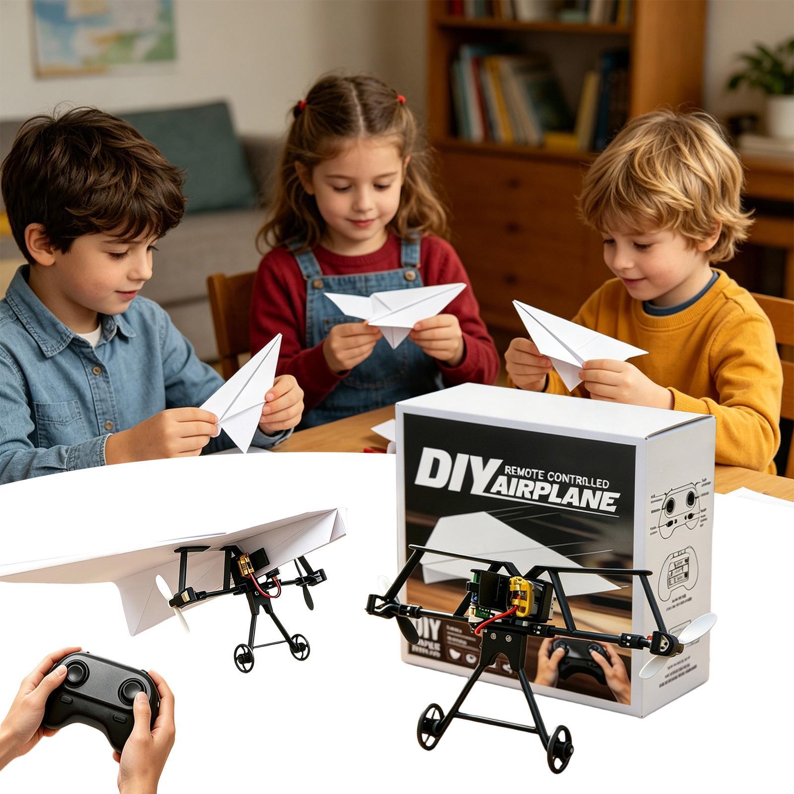 DIY RC紙飛行機キット、ジャイロスタビライザー付き電動リ - Plane Drone Rc のレビューと価格