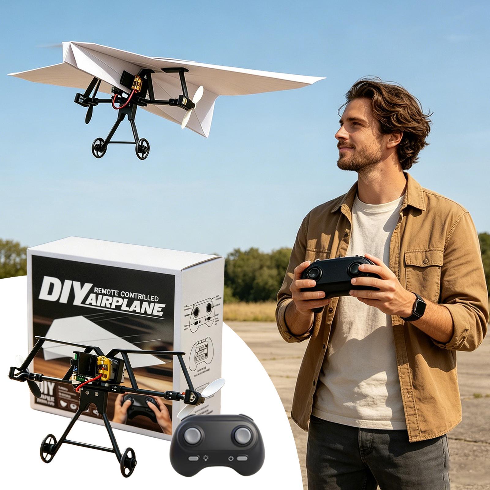 DIY RC紙飛行機キット、ジャイロスタビライザー付き電動リ - Plane Drone Rc のレビューと価格