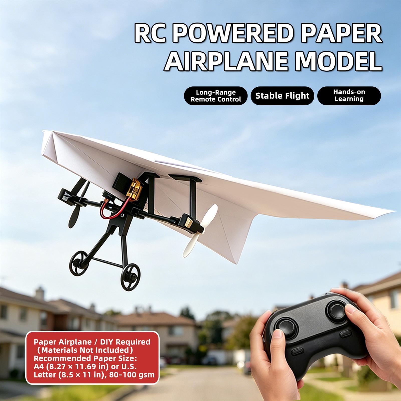 DIY RC紙飛行機キット、ジャイロスタビライザー付き電動リ - Plane Drone Rc のレビューと価格