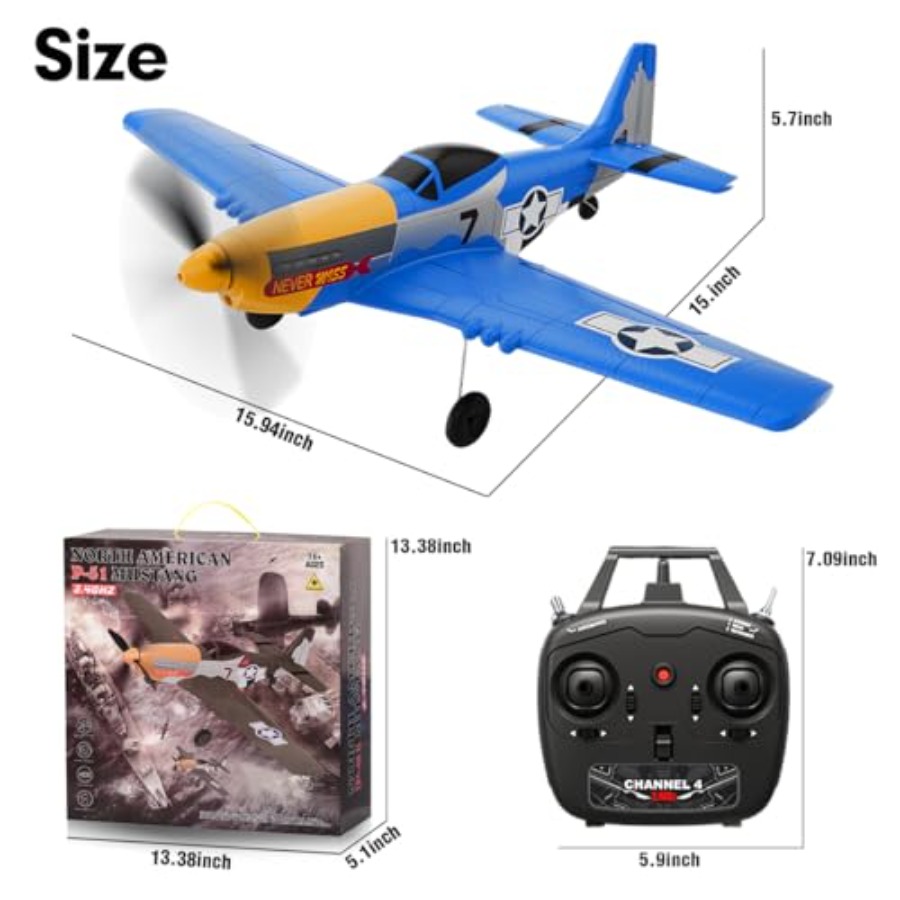 P51D RC飛行機 4CH 2.4GHz RTF ラジコン - Drone Top Rc のレビューと価格