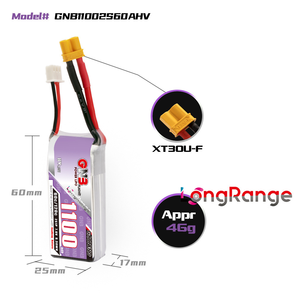 GNB 1100mAh 2S 3S 4S 6S 60C/12 - Drone Rcs のレビューと価格