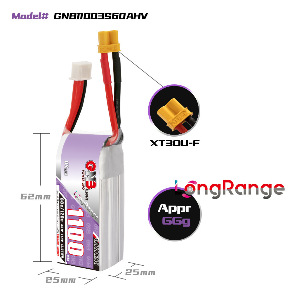 GNB 1100mAh 2S 3S 4S 6S 60C/12 - Drone Rcs のレビューと価格